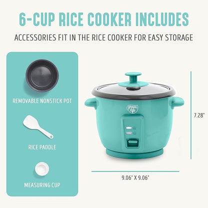 GreenLife Rice Cooker with Removable PFAS-Free Ceramic Nonstick Pot, 3-Cups - Image 3