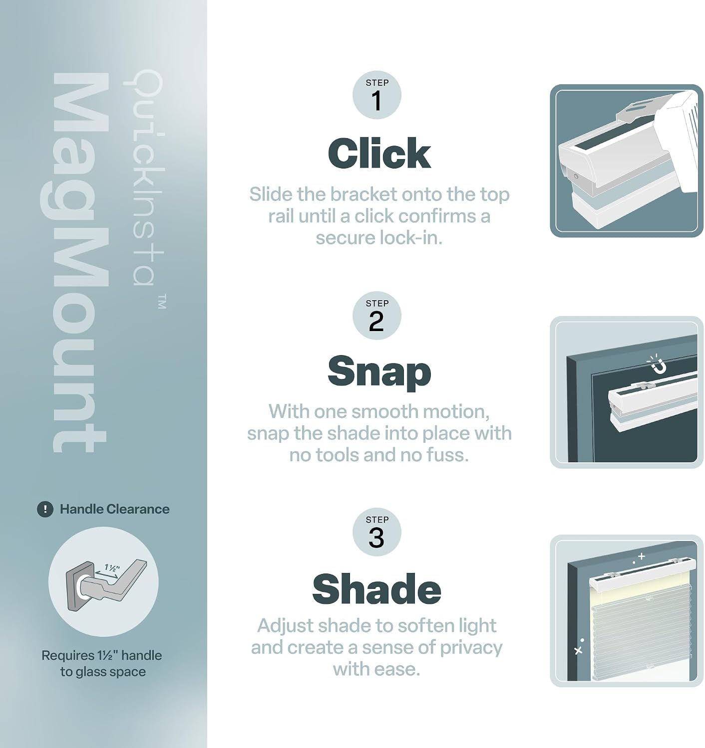 REGAL estate Magnetic Top Down Bottom Up Door Shades, White, 25 x 72 in | Strong-hold MagMount, Thermal insulation, Adjustable privacy for steel doors, Light filtering, Cordless cellular shade