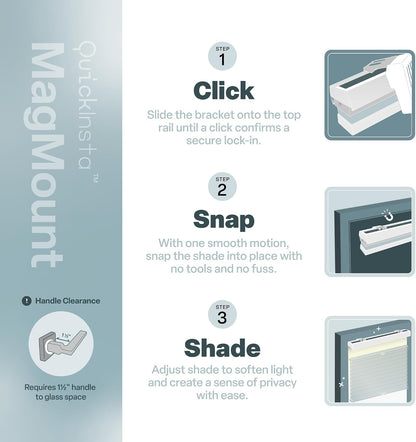 REGAL estate Magnetic Top Down Bottom Up Door Shades, White, 25 x 72 in | Strong-hold MagMount, Thermal insulation, Adjustable privacy for steel doors, Light filtering, Cordless cellular shade
