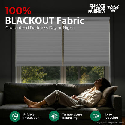 Allesin Top Down Bottom Up Cordless Cellular Shades,Thermal Insulation Honeycomb Blinds for Indoor Windows,Customize