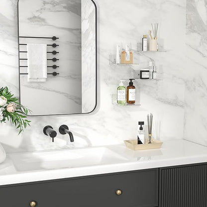 6 Inches Clear Small Wall Shelves, Acrylic Floating Shelf - Image 2