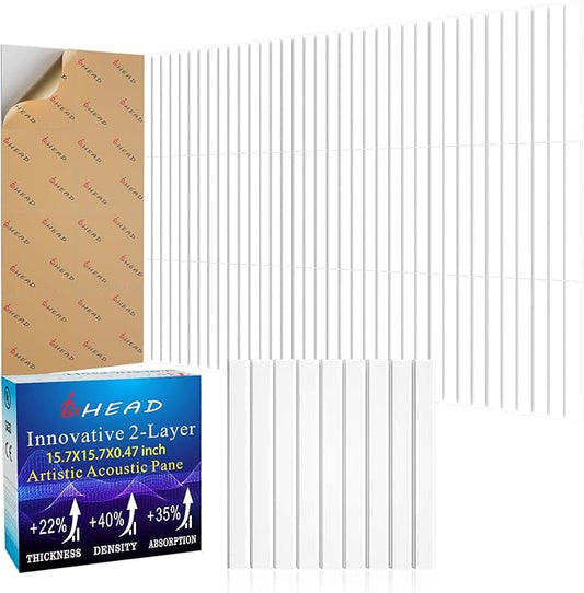BSHEAD 8 Pack Large Soundproof Wall Panels, 15.7 x 15.7 x 0.47 in Sound Proof by Staytunedforournewproduct