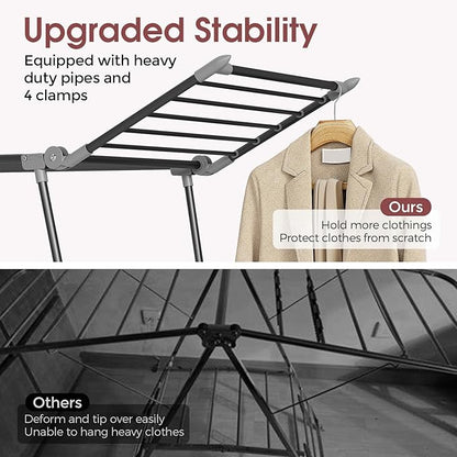APEXCHASER Clothes Drying Rack Foldable, Large Drying Rack Clothing, Winged - Image 4
