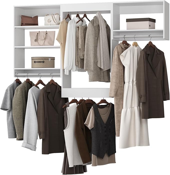 Modular Closet System, Wood Tower Closet Storage by Unknown
