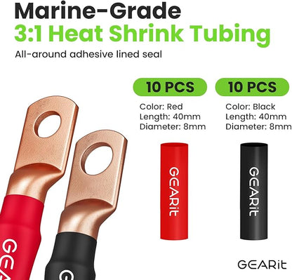 GEARit 8 Gauge Ground Wire Kit, All-in-One Kit: Crimping Tool, 15 Lugs - Image 5