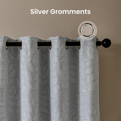 SLEEP ZONE Blackout Curtains for Bedroom and Living Room, Curtains & Drapes with Thermal Insulation for Room Darkening, Jacquard 180 GSM Window Curtain Panels, Light Gray, 52" × 95"