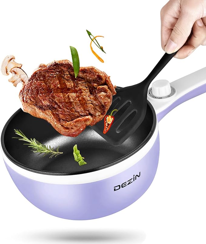 Dezin Hot Pot Electric Upgraded, Non-Stick Sauté Pan, Rapid Noodles Electric Pot - Image 8