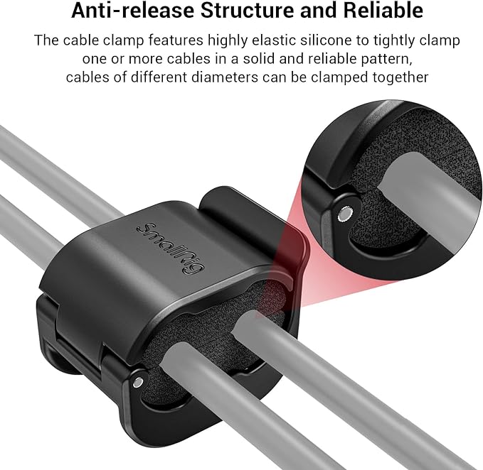 SmallRig Camera Clamp for HDMI/SDI/Microphone Cable, DSLR Camera Cable Lock - Image 4