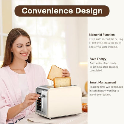 Mecity 2 Slice Touch Screen Toaster, 1.5" Wide Slot, Stainless Steel Smart - Image 5