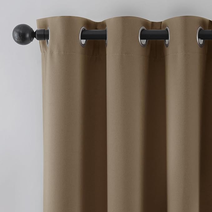Beauoop 100% Blackout Curtains 63 Inch Long 2 Panels - Image 9