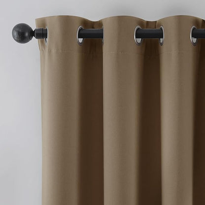 Beauoop 100% Blackout Curtains 63 Inch Long 2 Panels - Image 9