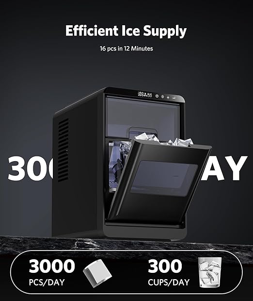 COWSAR Crescent Ice Maker Countertop, 27 Lbs/24H Portable Crescent Ice Machine - Image 3