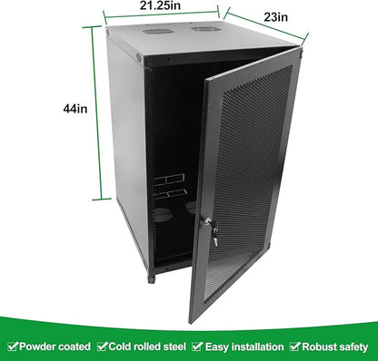 22U Server Cabinet Wall Mount Rack Enclosure - Image 2