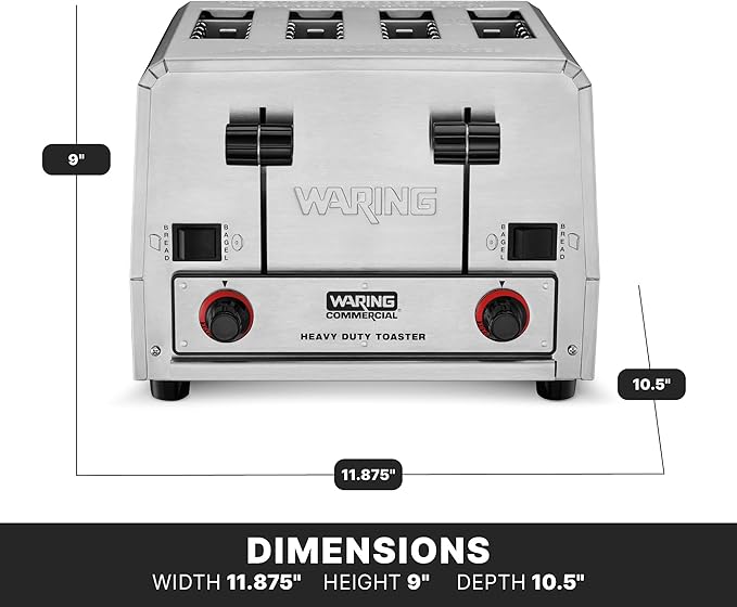 Waring Commercial WCT805 4-Slice Heavy Duty Commercial Pop-Up Bread/Bagel - Image 3