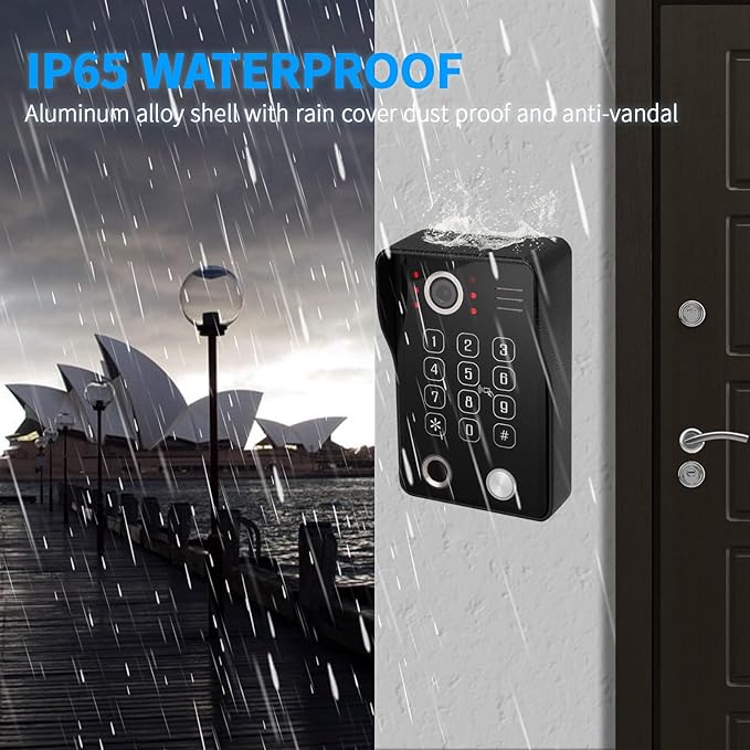 Wired Video Apartment Intercom System, Door Phone Kit, 10 Inch Touch Monitor - Image 5