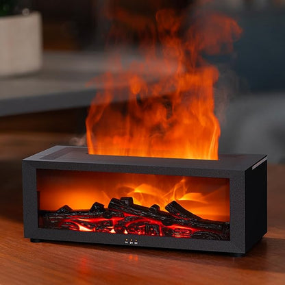 Essential Oil Diffuser, 7 Colors Fireplace Fire Flame Aromatherapy Diffuser by Yaledi