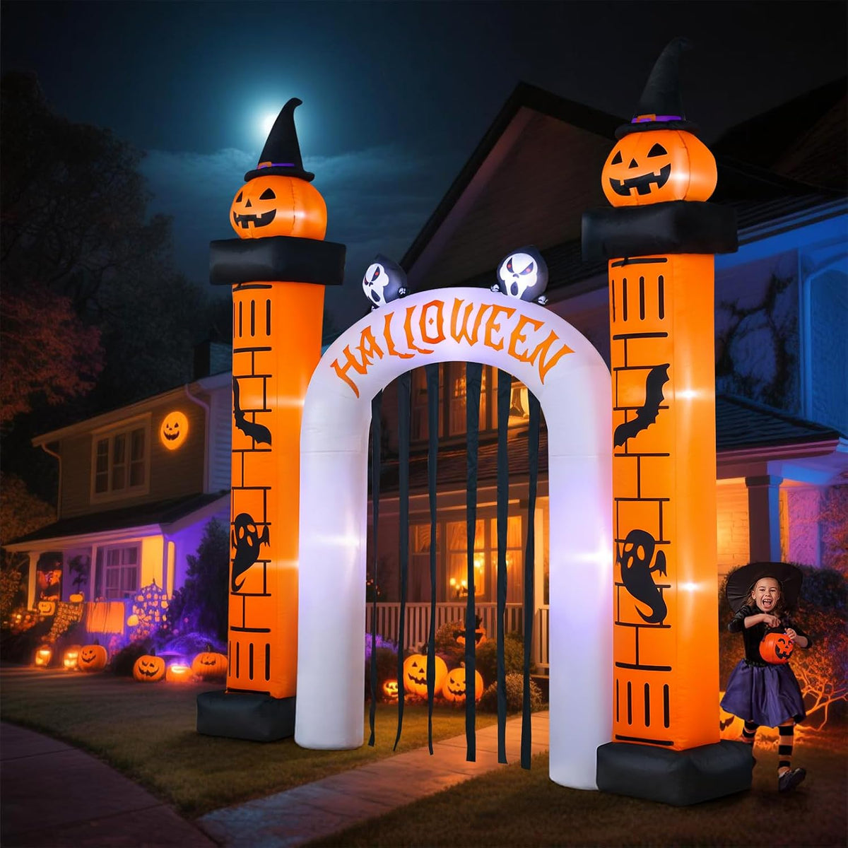 11FT Giant Halloween Inflatable, Giant Halloween Inflatables Archway, Outdoor...