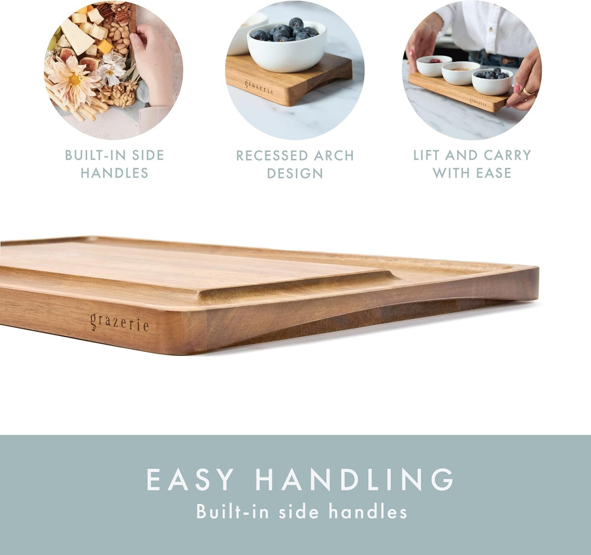 Charcuterie Board Set with Serving Accessories, Acacia Wood