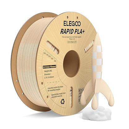 ELEGOO Rapid PLA Plus Filament 1.75mm Beige 1KG, PLA+ 3D Printer Filament by ELEGOO