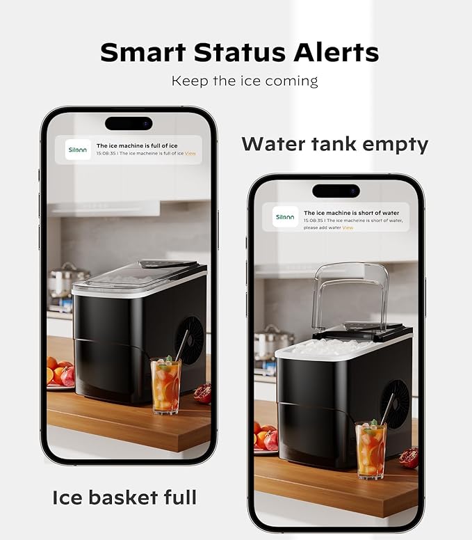 Silonn Smart Countertop Ice Maker, Compact Wi-Fi Ice Maker - Image 3