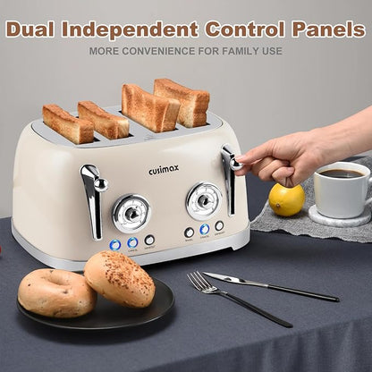 CUSIMAX Toaster 4 Slice, Retro Toaster - Image 5