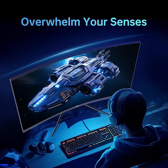 KTC 32 inch 240Hz Curved Gaming Monitor 1500R 1080P 125% sRGB 1ms, - Image 3