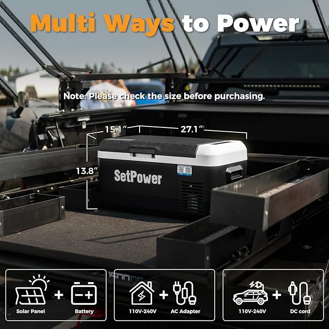 Setpower PT30 12V Refrigerator Dual Zone 32 Quart Car Refrigerator 12V Portable - Image 7