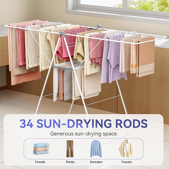 APEXCHASER Clothes Drying Rack, Foldable Oversized Drying Rack Clothing - Image 3