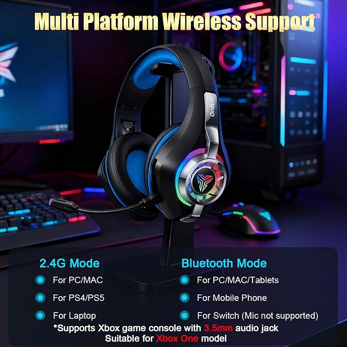 Ordtop 2.4GHz Wireless Gaming Headsets - Image 4