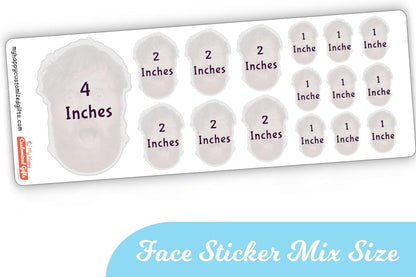 Personalized Funny Face Picture Decals, Portrait | Your Sheet with Face Stickers, Customized, Waterproof, Funny Photo Stickers, Fancy Gift Idea