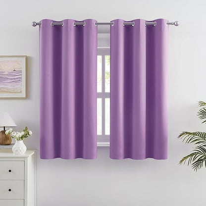 DUALIFE Short Purple Curtain Panels by DUALIFE