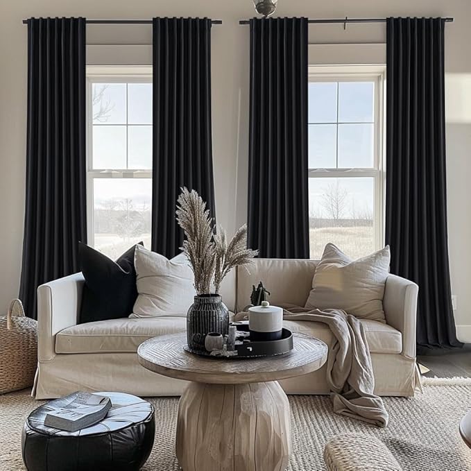 Extra Long 132 Inch Black Curtains - Image 6