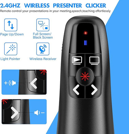 NinjaABXY Presentation Clicker Wireless Presenter Remote Clicker - Image 2