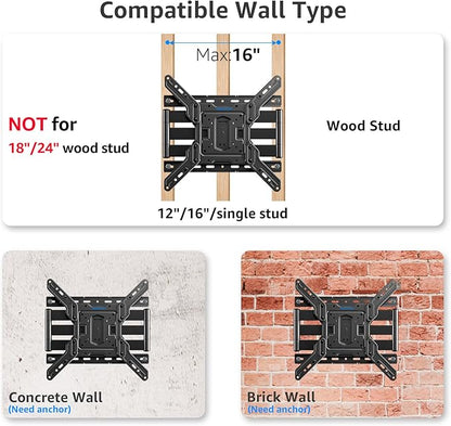 MOUNTUP Ultra Slim Full Motion TV Wall Mount, 1.3" Thin Low Profile TV Bracket - Image 2