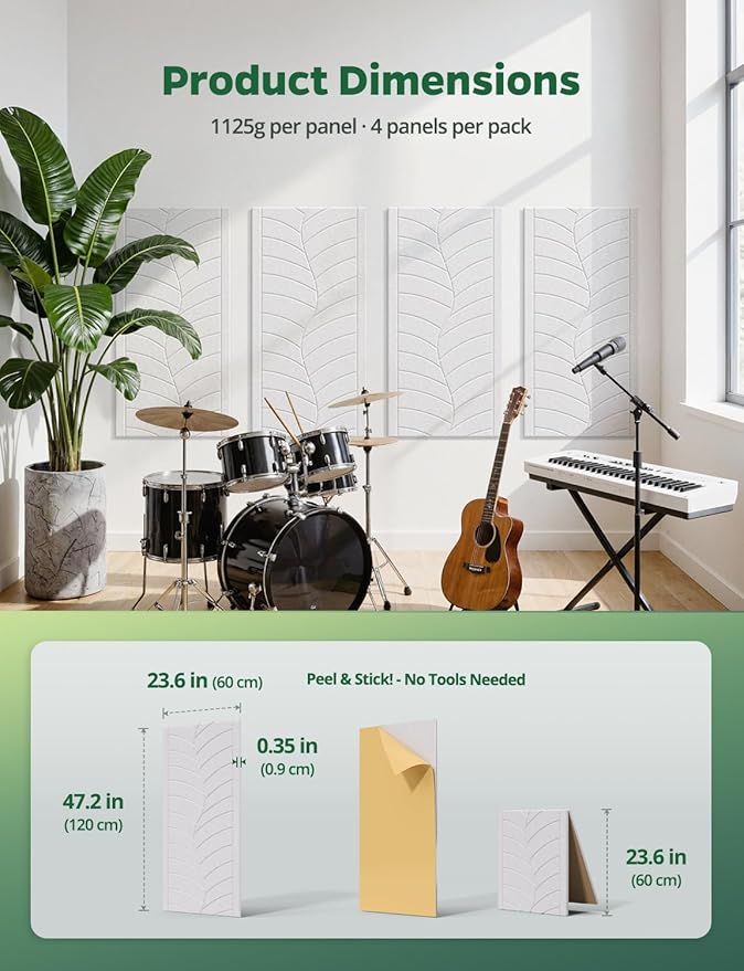 Topnaca 4 Pack Large Acoustic Panels Sound Absorbing - Image 12
