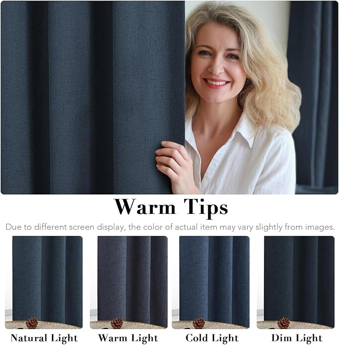 H.VERSAILTEX Linen Curtains 100% Blackout Curtains - Image 5