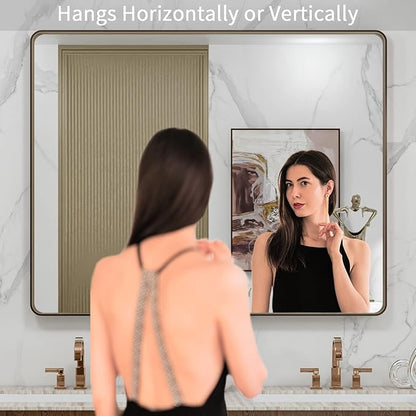 LOAAO 40”X32” Bronze Bathroom Mirrors - Image 2