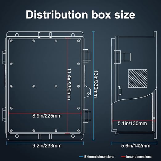 Namunanee Outdoor Electrical Junction Box, ABS Water Resistant Enclosure - Image 4
