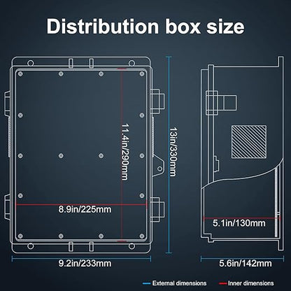 Namunanee Outdoor Electrical Junction Box, ABS Water Resistant Enclosure - Image 4