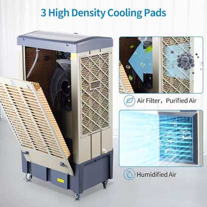 Uthfy 8979 CFM Swamp Cooler, 5 Ice Box, 120° Oscillation, Portable Air - Image 3