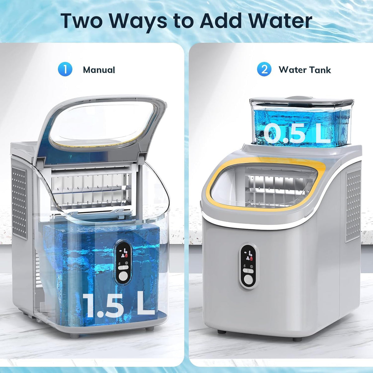 Antarctic Star Countertop Ice Maker Machine, 30lbs/24Hrs, 3 Thickness Ice Cub...