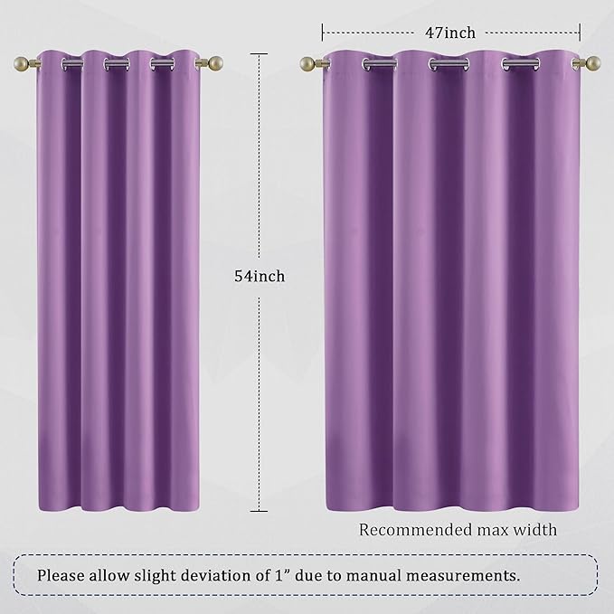 DUALIFE Solid Thermal Insulated Blackout Curtains Purple - Image 6