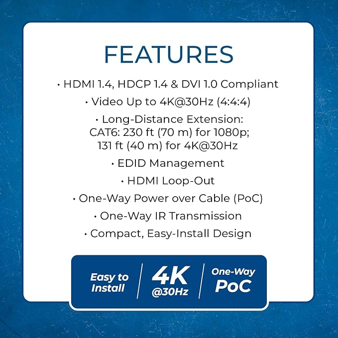 OREI 4K HDMI over Ethernet Extender Over CAT5/CAT6/CAT7, - Image 8