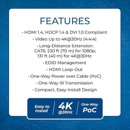 OREI 4K HDMI over Ethernet Extender Over CAT5/CAT6/CAT7, - Image 8