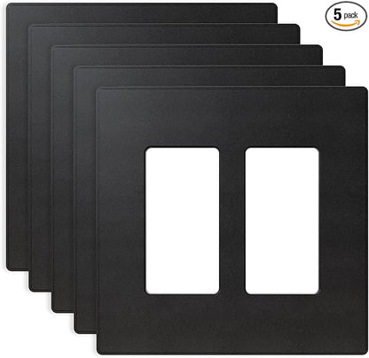 ELEGRP 2 Gang Screwless Decorative Wall Plates, Mid-Size Unbreakable by ELEGRP%7CELEGROUP