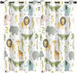 MESHELLY Baby Safari Animals Blackout Curtains 52Wx63H Inch for Boy Bedroom Grommet Pair Kids Woodland Jungle Lion Elephant Art Printed Curtains for Nursery Living Room Window Treatment Fabric