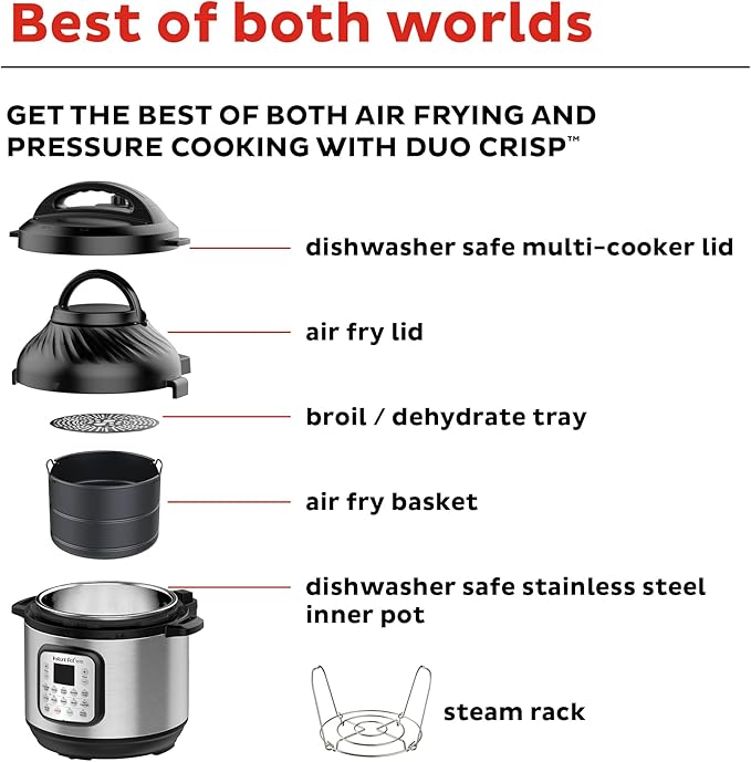 Instant Pot Duo Crisp 11-in-1 Air Fryer and Electric Pressure Cooker Combo - Image 7