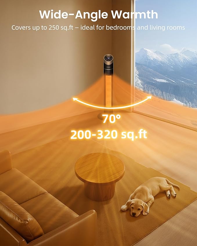 Space Heater for Indoor Use, 1500W Tower Heater - Image 5