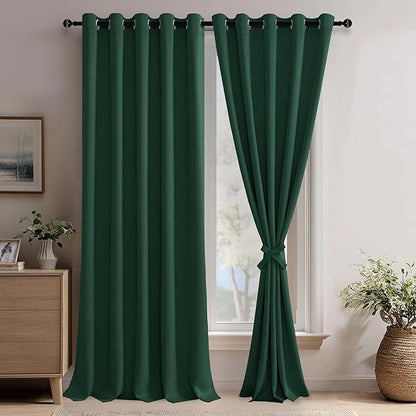 JIUZHEN Forest Green Blackout Curtains by JIUZHEN