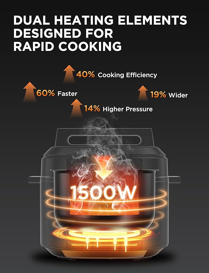 Midea WideMax 12-in-1 Electric Pressure Cooker, 6.5 Quart, 12 Presets, Rice - Image 8